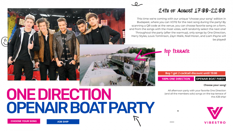 One Direction Openair Boat Party: Choose Your Song Edition!